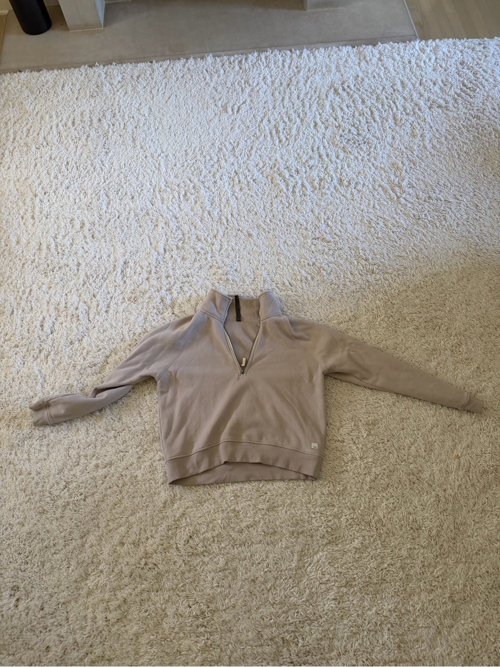 Vuori Women's Beige Half-Zip Pullover Sweatshirt
